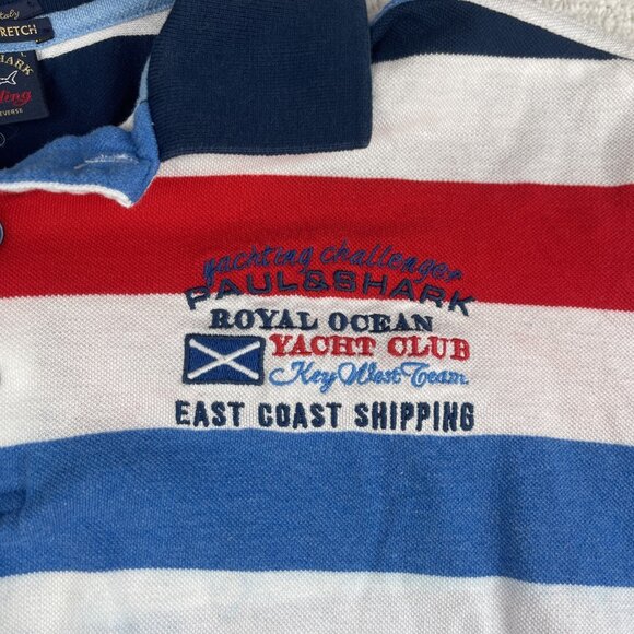 Paul & Shark Striped Polo Sz L Yacht Royal Ocean Key west Team Yachting READ* - Picture 12 of 16